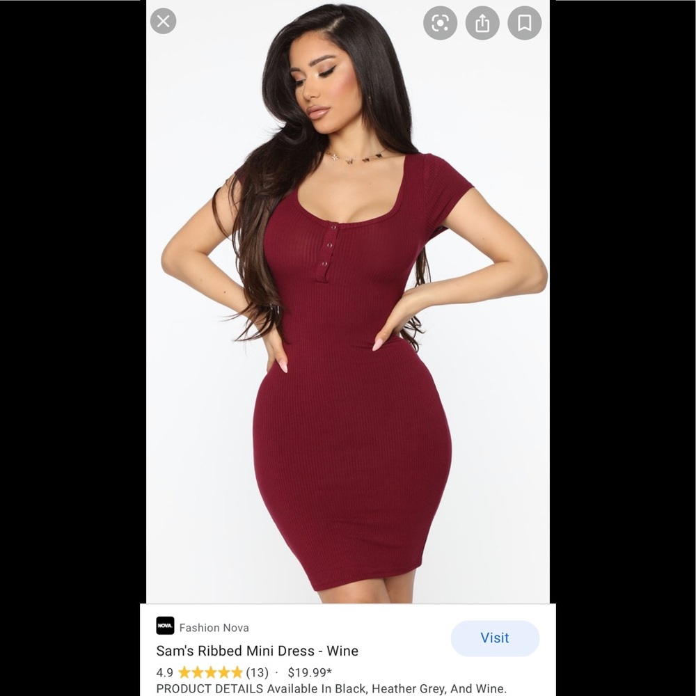 Sam's Ribbed Mini Dress Fashion Nova